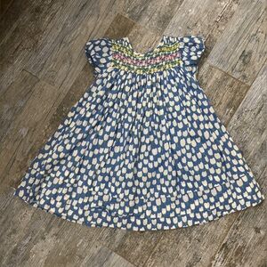 Mini Boden smocked Blue and White Dress. Excellent condition